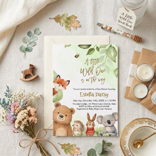Waldtiere-Baby-Party Einladung