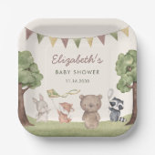 Waldtiere-Baby-Party Pappteller (Vorderseite)