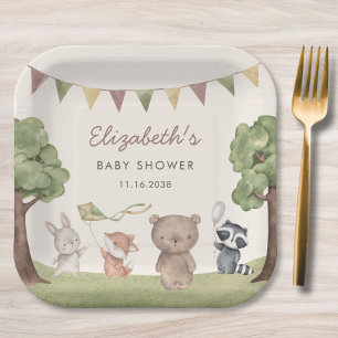 Waldtiere-Baby-Party Pappteller