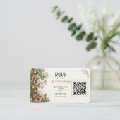 Waldtiere-Baby-Party QR-Code-RSVP Begleitkarte (Stehend Vorderseite)