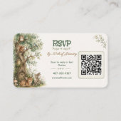 Waldtiere-Baby-Party QR-Code-RSVP Begleitkarte (Vorderseite)