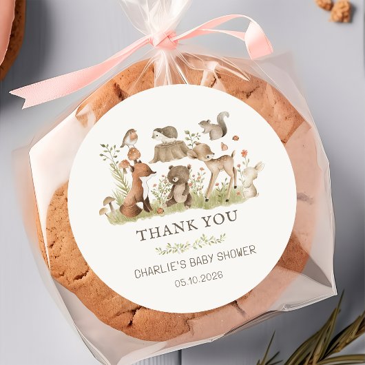 Waldtiere Baby Shower Aufkleber