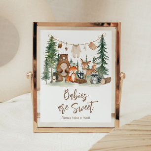 Waldtiere Baby Shower 'Babys sind süß' Schild