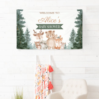 Waldtiere Baby Shower Banner