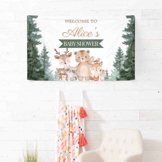 Waldtiere Baby Shower Banner (Insitu)