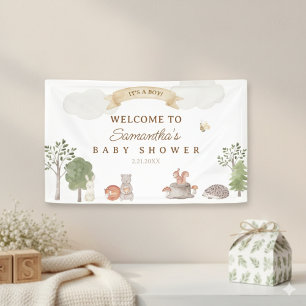 Waldtiere Baby Shower Begrüßungsbanner Banner