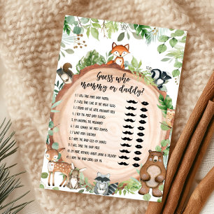 Waldtiere Baby Shower Bingo Spiel