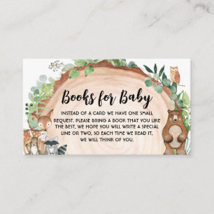 Waldtiere Baby Shower Bücher für Baby Begleitkarte