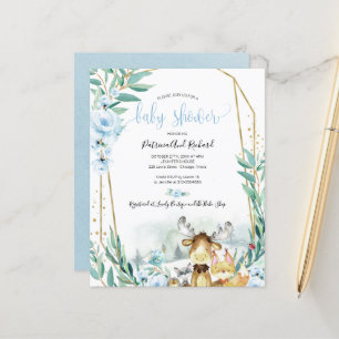 Waldtiere Baby Shower Budget Einladungen