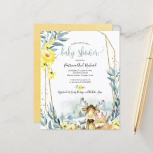 Waldtiere Baby Shower Budget Einladungen