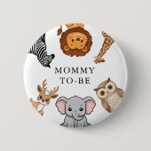 Waldtiere Baby Shower Button (Vorderseite)