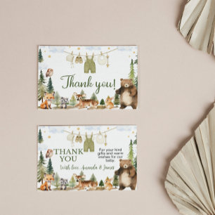 Waldtiere Baby Shower Danksagungskarte Karte
