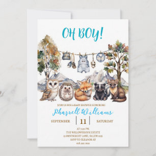 Waldtiere Baby Shower Einladung