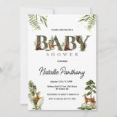 Waldtiere Baby Shower Einladung (Vorderseite)