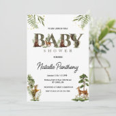 Waldtiere Baby Shower Einladung (Stehend Vorderseite)