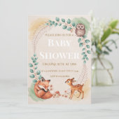 Waldtiere Baby Shower Einladung (Stehend Vorderseite)