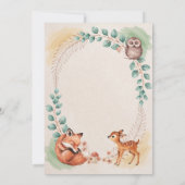 Waldtiere Baby Shower Einladung (Rückseite)