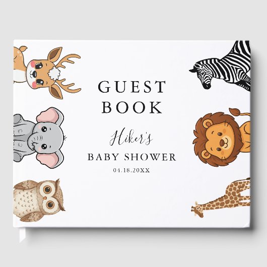 Waldtiere Baby Shower Gästebuch (Vorderseite)