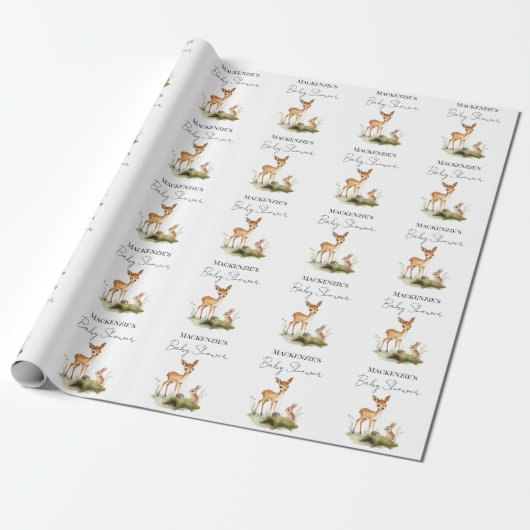 Waldtiere Baby Shower Geschenkpapier (Ungerollt)