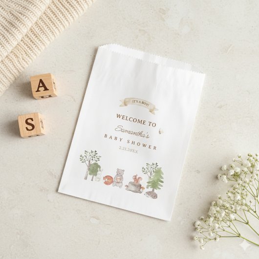 Waldtiere Baby Shower Geschenktütchen