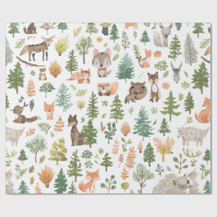 Waldtiere Baby Shower geschlechtsneutral Geschenkpapier