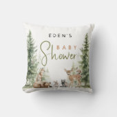 Waldtiere Baby Shower Kissen (Vorderseite)