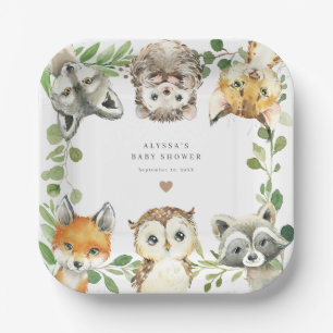 Waldtiere Baby Shower Papierplatten Pappteller