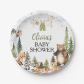 Waldtiere Baby Shower Papierplatten Pappteller (Vorderseite)