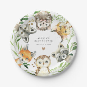 Waldtiere Baby Shower Papierplatten Pappteller