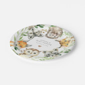 Waldtiere Baby Shower Papierplatten Pappteller (Schrägansicht)
