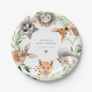 Waldtiere Baby Shower Papierplatten Pappteller
