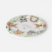 Waldtiere Baby Shower Papierplatten Pappteller (Schrägansicht)