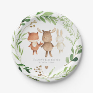 Waldtiere Baby Shower Papierplatten Pappteller