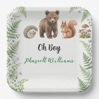 Waldtiere Baby Shower Pappteller