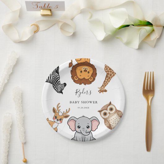 Waldtiere Baby Shower Pappteller (Hochzeit)