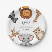 Waldtiere Baby Shower Pappteller (Vorderseite)