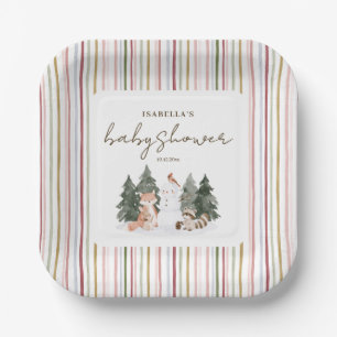 Waldtiere Baby Shower Pappteller