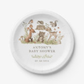 Waldtiere Baby Shower Pappteller (Vorderseite)