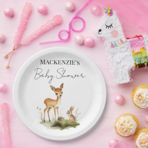 Waldtiere Baby Shower Pappteller