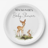 Waldtiere Baby Shower Pappteller (Vorderseite)