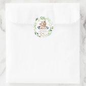 Waldtiere Baby Shower Runder Aufkleber (Tasche)