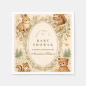 Waldtiere Baby Shower Serviette (Vorderseite)