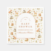 Waldtiere Baby Shower Serviette (Vorderseite)