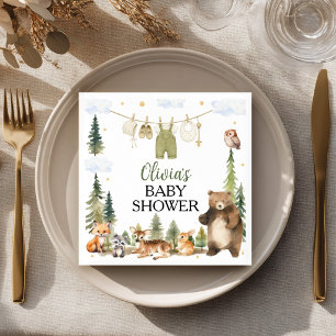 Waldtiere Baby Shower Servietten