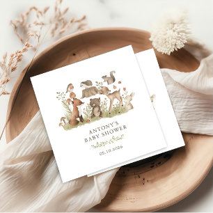 Waldtiere Baby Shower Servietten
