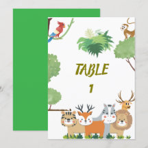 Waldtiere Baby Shower-Tischnummern
