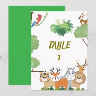 Waldtiere Baby Shower-Tischnummern Einladung
