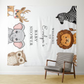 Waldtiere Baby Shower Wandteppich (Beispiel (Horizontal))