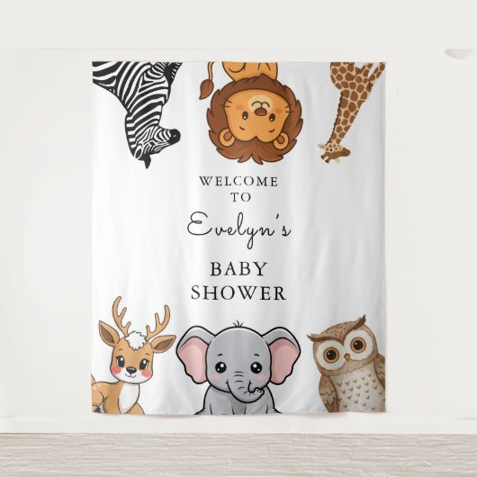 Waldtiere Baby Shower Wandteppich (Vorderseite)