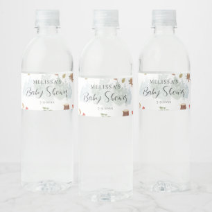 Waldtiere Baby Shower Wasserflaschenetikett